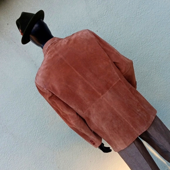 J. FERRAR MEN'S GENUINE RAW SUEDE LEATHER BLAZER/COAT - Picture 13 of 17